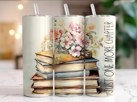 Bookish Skinny Tumbler 20 OZ - Multiple Designs - B - More Crafty